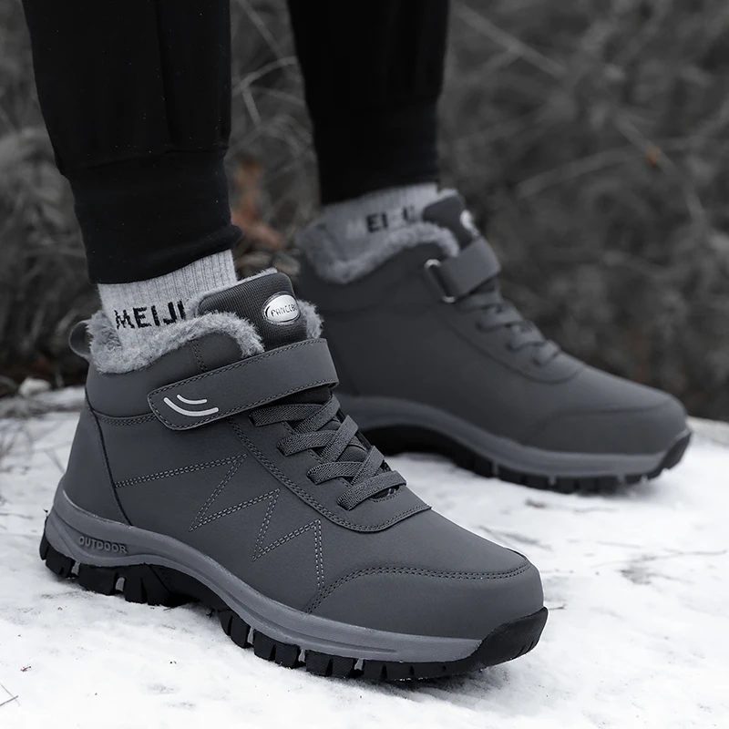 Ergonomischer Klettverschluss Stiefel – OrthoRelief für breite & schmale Füße, Schmerzlinderung, Schwarz, Rot & Grau
