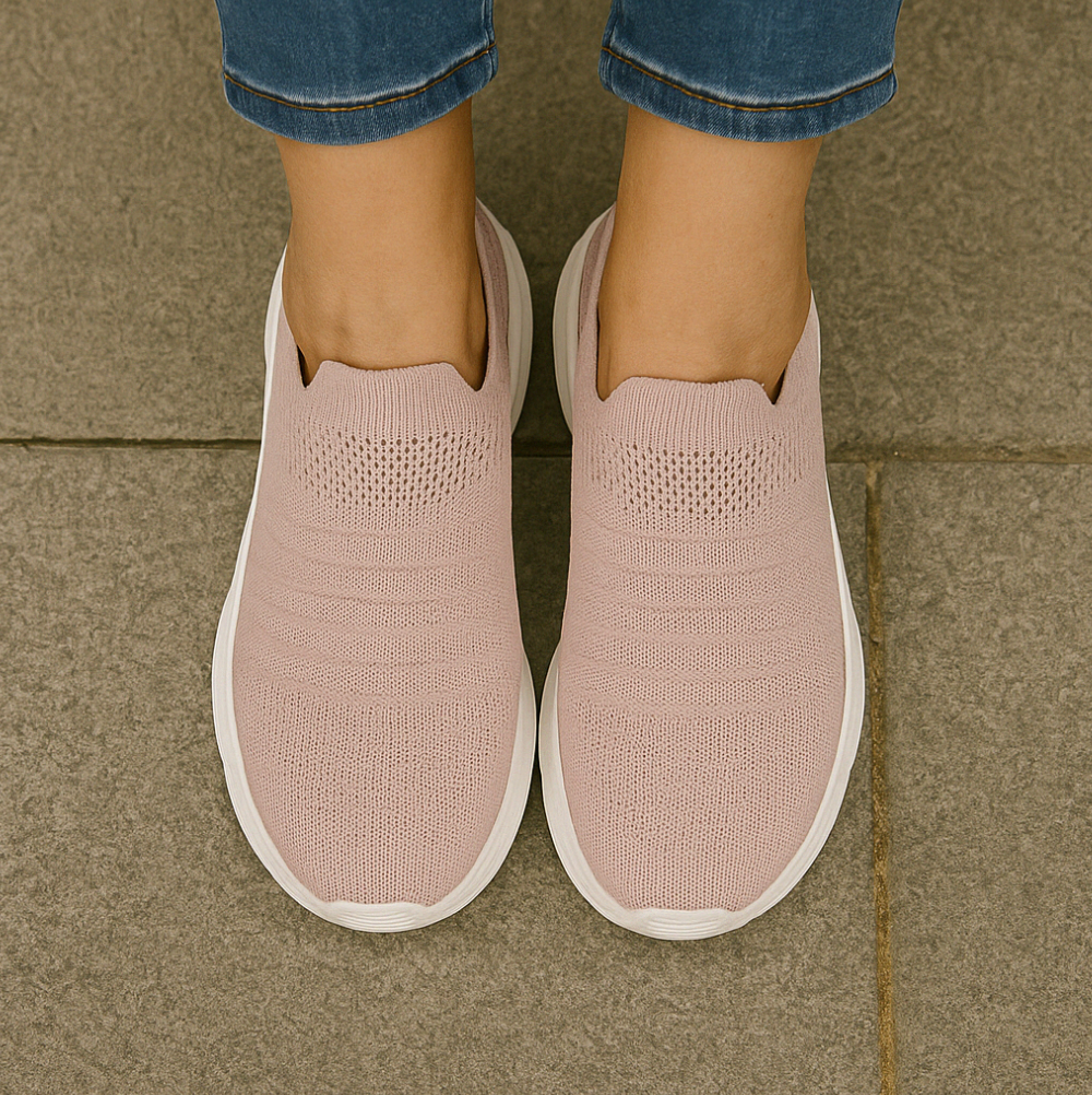 Slip On Sneaker Damen – Stoff Slip In Schlupf Sneaker – Damen Sneaker zum Reinschlüpfen ohne Schnürsenkel
