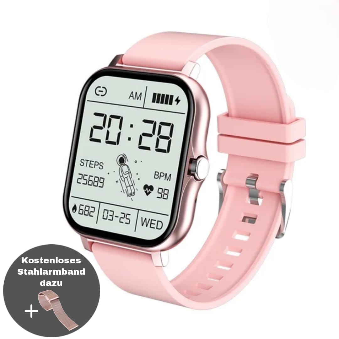 Smartwatch für iOS/Android mit Echtzeit-Tracker für Herz, Blutdruck und Sauerstoff - VitaTrack Pro