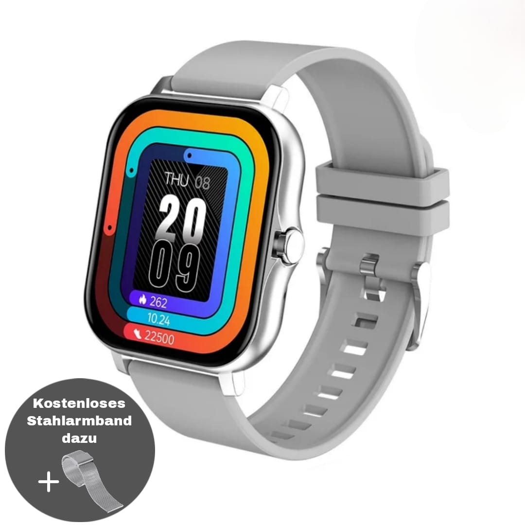Smartwatch für iOS/Android mit Echtzeit-Tracker für Herz, Blutdruck und Sauerstoff - VitaTrack Pro
