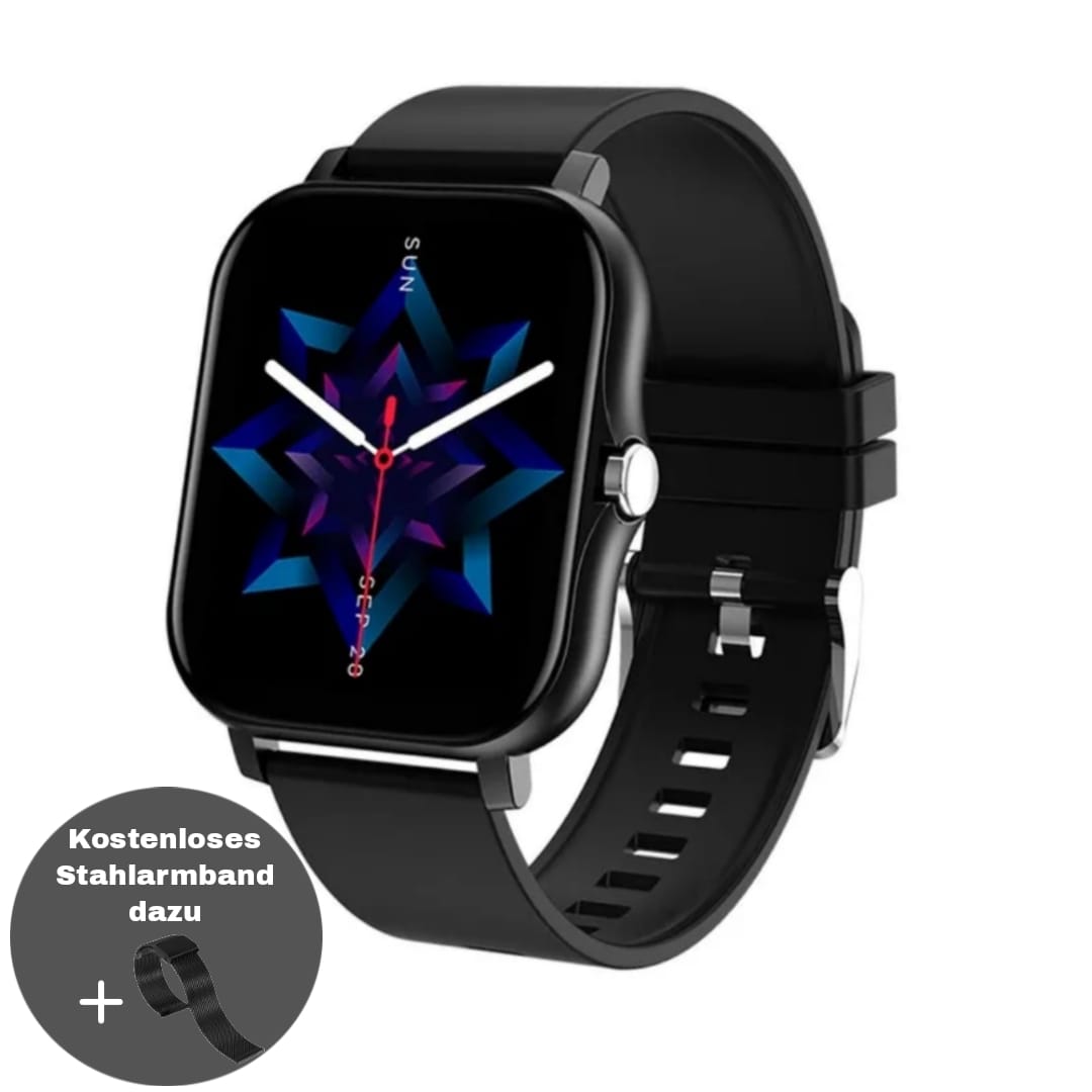 Smartwatch für iOS/Android mit Echtzeit-Tracker für Herz, Blutdruck und Sauerstoff - VitaTrack Pro