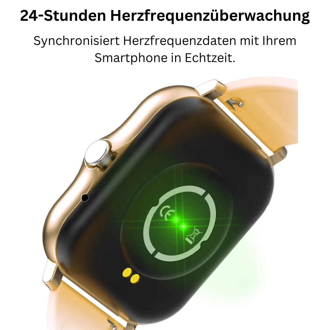 SOS Smartwatch für iOS/Android mit Echtzeit-Tracker für Herz, Blutdruck und Sauerstoff- VitaTrack Pro