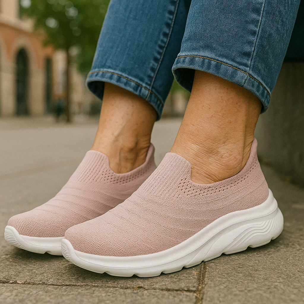 Slip On Sneaker Damen – Stoff Slip In Schlupf Sneaker – Damen Sneaker zum Reinschlüpfen ohne Schnürsenkel