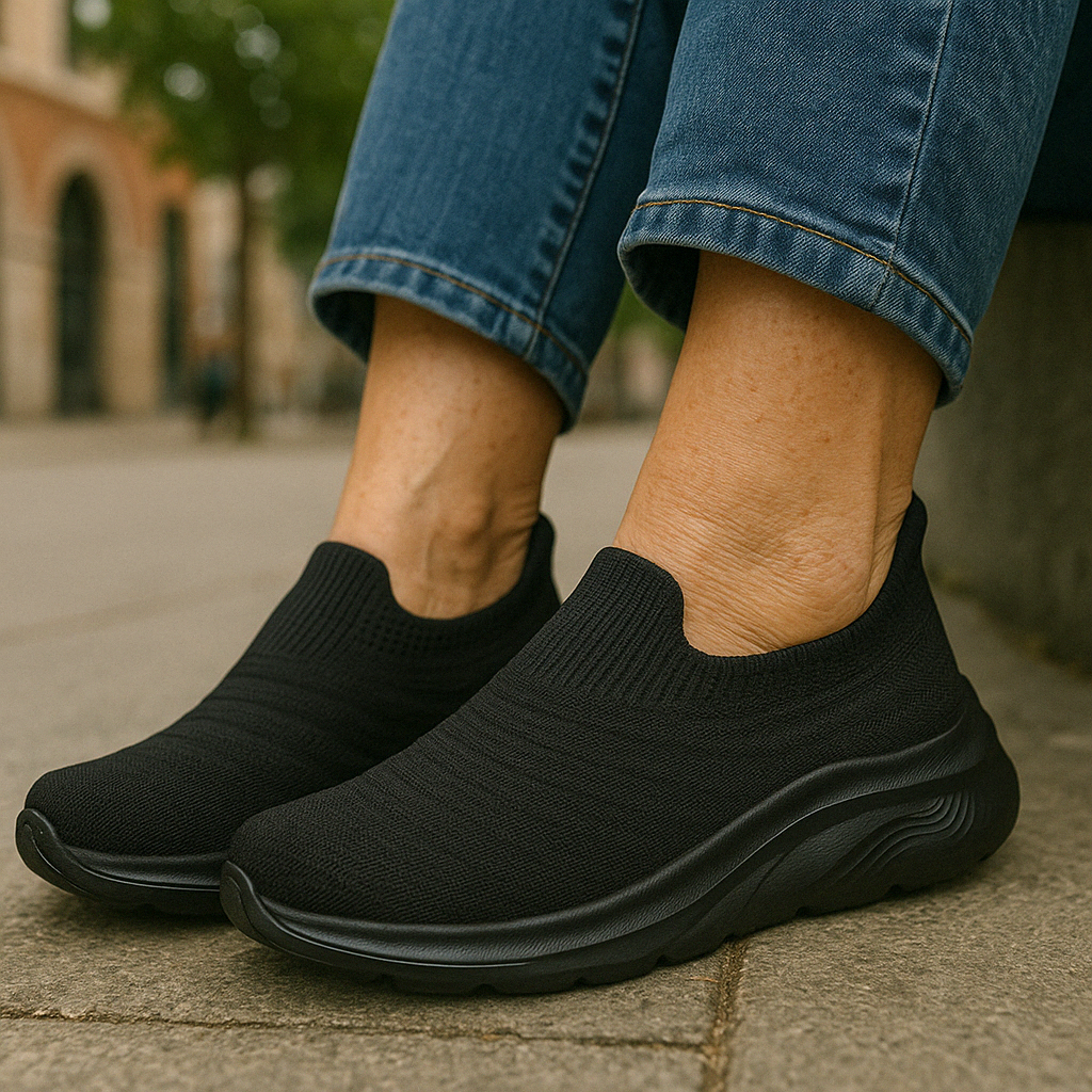 Slip On Sneaker Damen – Stoff Slip In Schlupf Sneaker – Damen Sneaker zum Reinschlüpfen ohne Schnürsenkel
