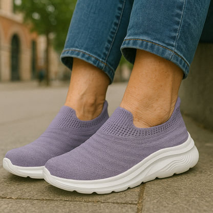 Slip On Sneaker Damen – Stoff Slip In Schlupf Sneaker – Damen Sneaker zum Reinschlüpfen ohne Schnürsenkel